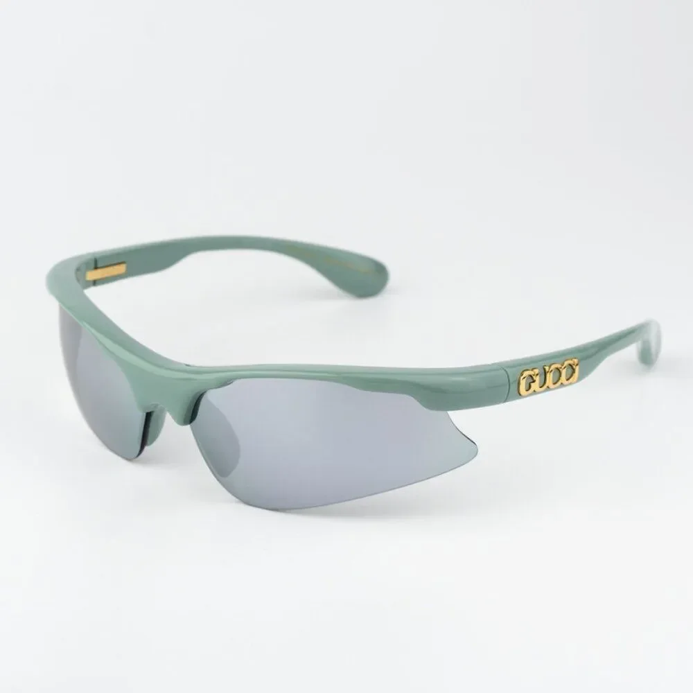 SALE! Gucci Men Sunglasses Green Silver Mirror Mask GG1774S 005 BRAND NEW